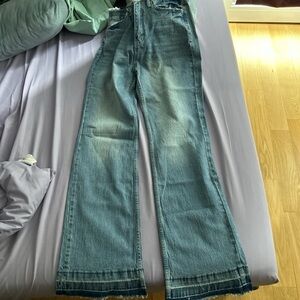 Fashion Nova Blue Flare Wide Leg Jeans